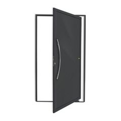 Porta Pivotante Alumínio Cinza Esquerda 210x120x4,6cm Savana