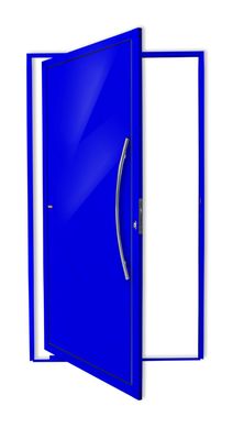 Porta Pivotante Alumnio Azul Direita 210x120x4,6cm Savana