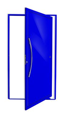 Porta Pivotante Alumnio Azul Esquerda 210x120x4,6cm Savana