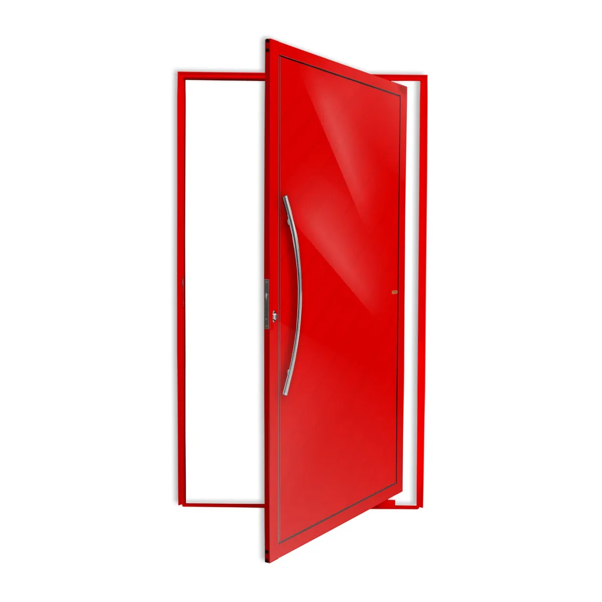 Porta Pivotante Alumínio Vermelho Esquerda 210x120x4,6cm Savana, marca Brimak - Foto Principal