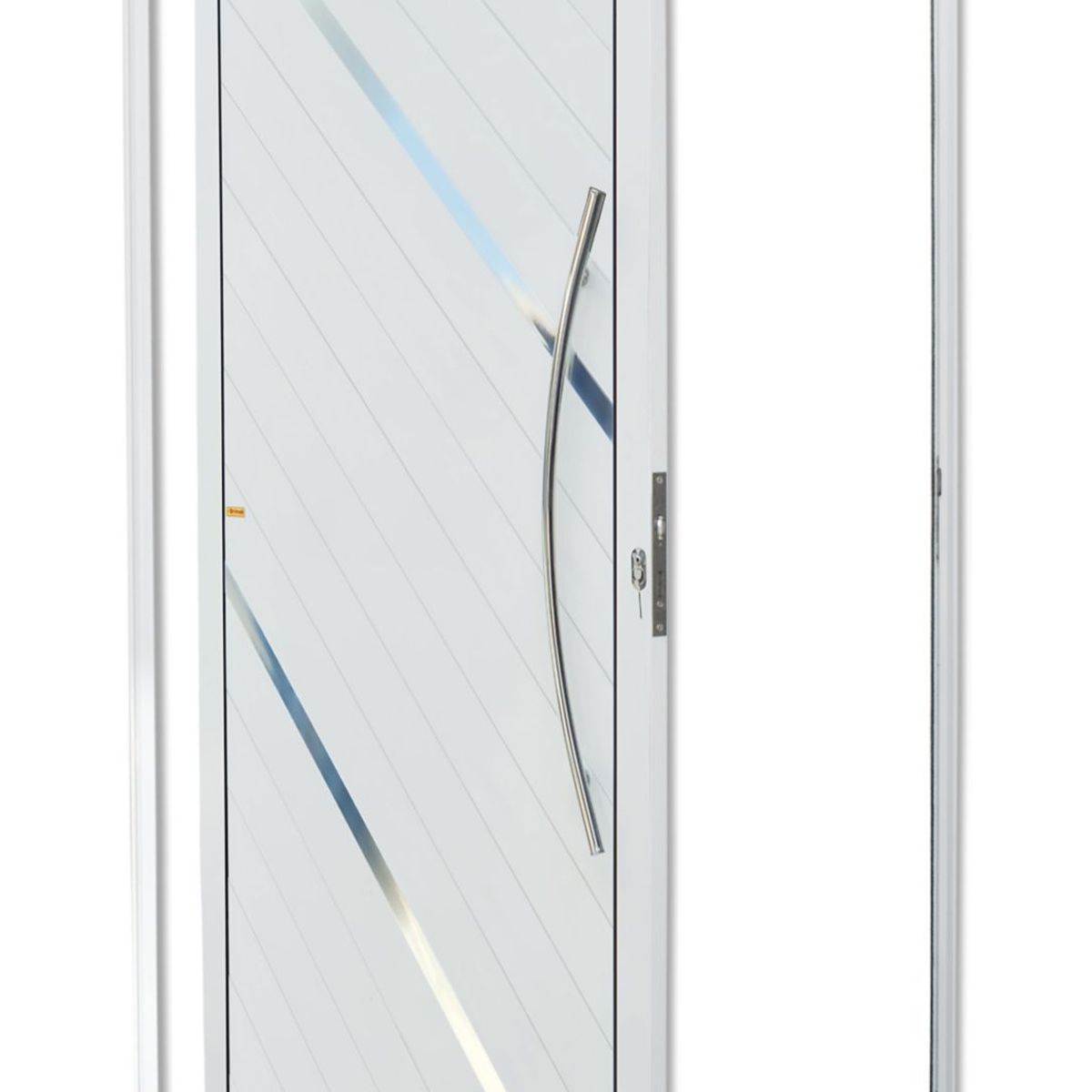 Porta Pivotante e Friso Alumínio Branco Direita 210x120x4,6cm Duna, marca Brimak - Foto Principal