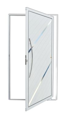 Porta Pivotante e Friso Alumnio Branco Esquerda 210x120x4,6cm Duna
