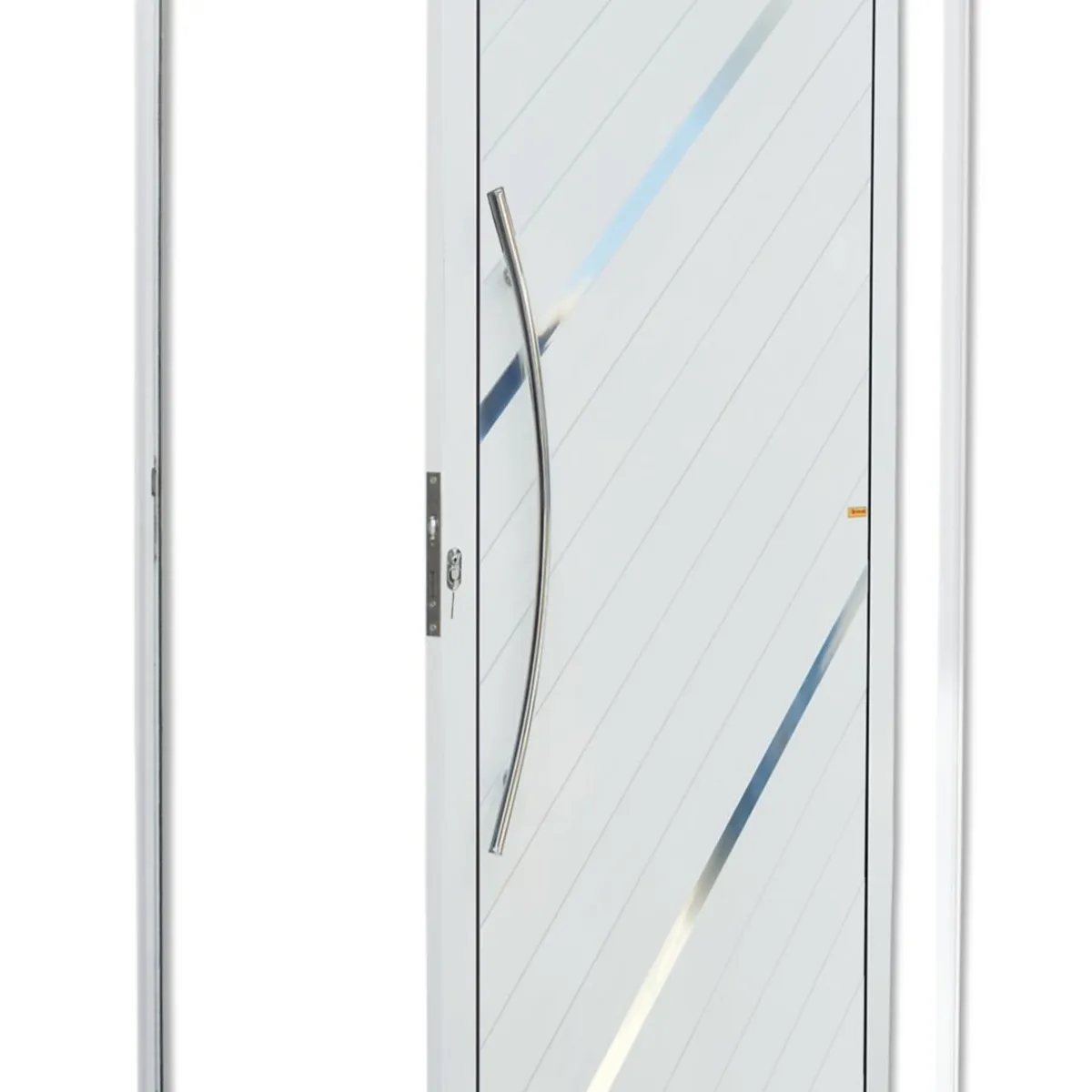 Porta Pivotante e Friso Alumínio Branco Esquerda 210x120x4,6cm Duna, marca Brimak - Foto Principal