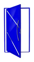 Porta Pivotante e Friso Alumínio Azul Direita 210x120x4,6cm Duna