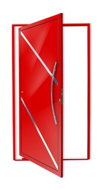 Porta Pivotante e Friso Alumnio Vermelho Direita 210x120x4,6cm Duna
