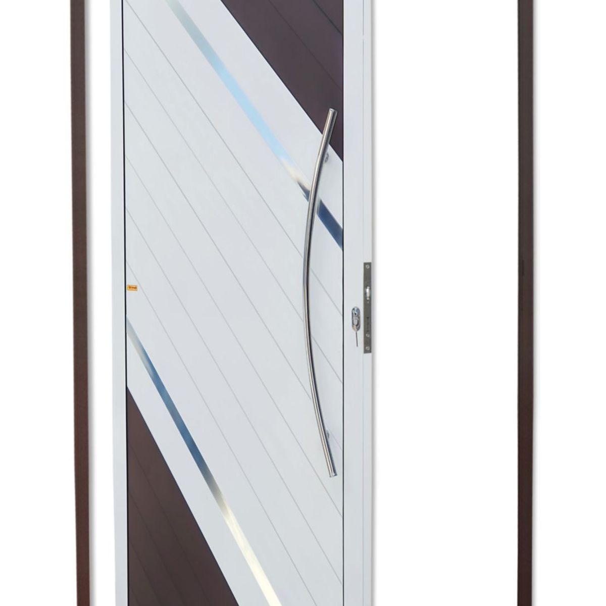 Porta Pivotante e Friso Alumínio Mix Corten Direita 210x120x4,6cm Duna, marca Brimak - Foto Principal