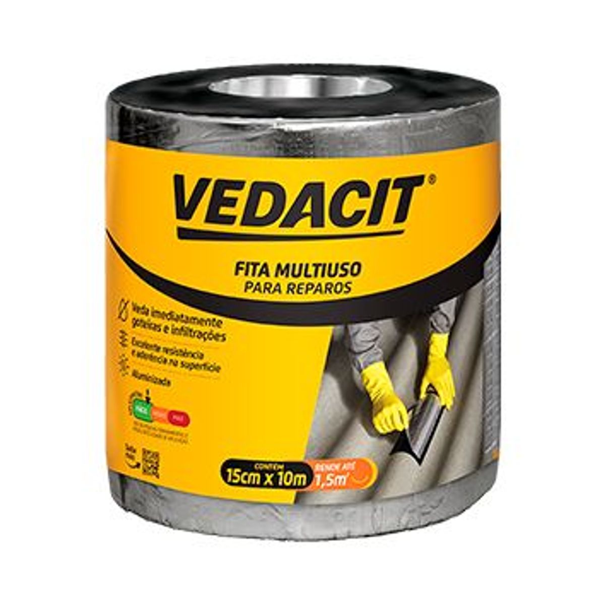 Vedacit Fita Asfaltica Aluminio Auto Adesiva Multiuso 15cmx10metros Vedacit, marca Vedacit - Foto Principal