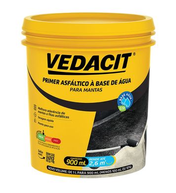 Vedacit Primer para Manta Asfaltica Base Agua Pote 900 Ml