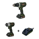 Kit de Chave de Impacto Furadeira Parafusadeira e Carregador de bateria 18V sem fio Bauker