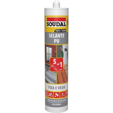 Selante Adesivo PU Geral 5 em 1 Preto 445G Soudal