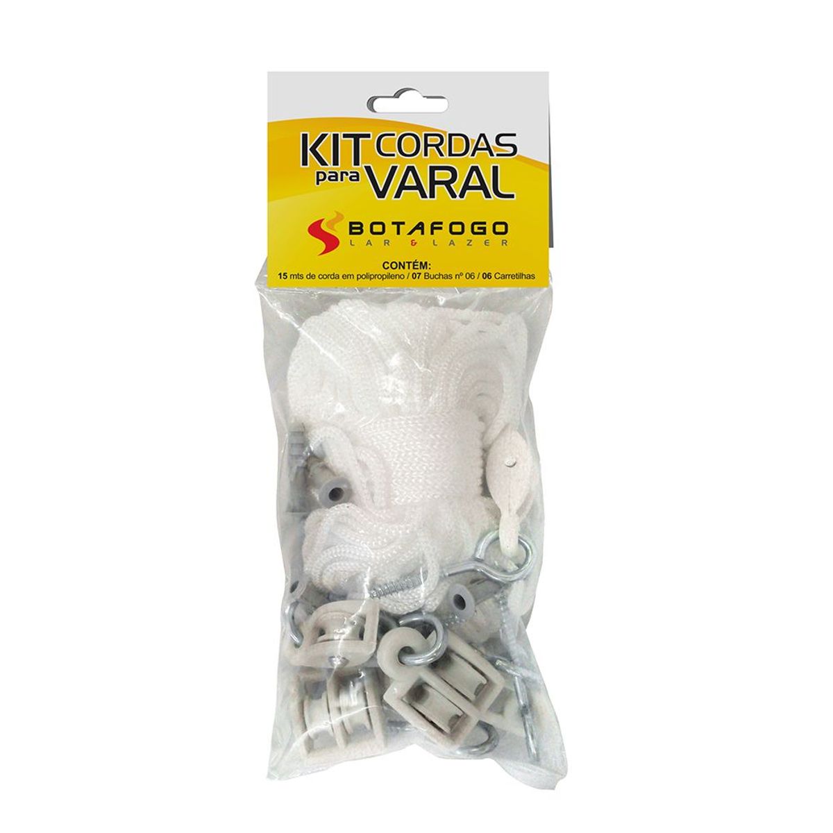 Kit Cordas e Roldanas para Varal de Teto, marca Botafogo - Foto Principal