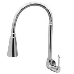 Torneira para Cozinha com Acionamento 1/4 Volta com Tubo Flexível e 2 Jatos de Dispersão Parede