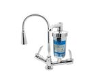 Torneira para Cozinha com Acionamento 1/4 Volta Tubo Flexível e 2 Jatos de Dispersão Filtro Bancada