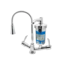 Torneira para Cozinha com Acionamento 1/4 Volta Tubo Flexível e 2 Jatos de Dispersão Filtro Bancada