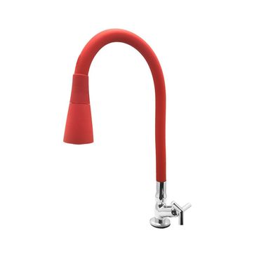 Torneira para Cozinha com Acionamento 1/4 Volta com Tubo Flexvel e 2 Jatos de Disperso Bancada
