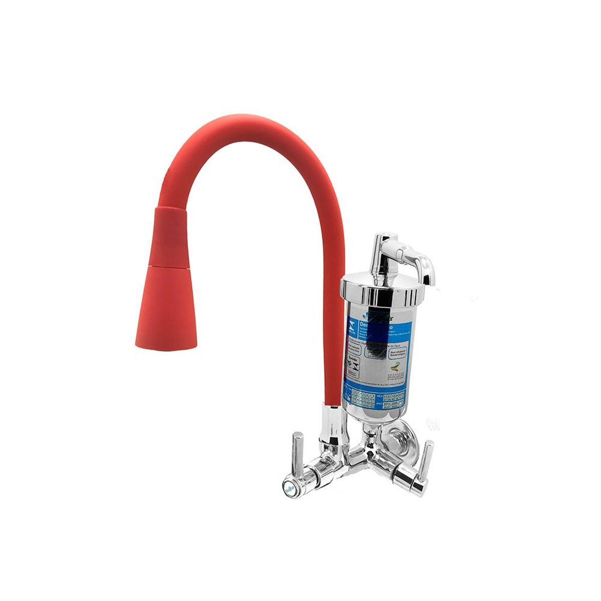 Torneira para Cozinha com Acionamento 1/4 Volta Tubo Flexível e 2 Jatos de Dispersão Filtro Parede, marca Bognar Metais - Foto Principal
