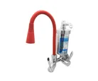 Torneira para Cozinha com Acionamento 1/4 Volta Tubo Flexível e 2 Jatos de Dispersão Filtro Parede
