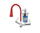 Torneira para Cozinha com Acionamento 1/4 Volta Tubo Flexível e 2 Jatos de Dispersão Filtro Bancada
