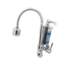 Torneira para Cozinha com Acionamento 1/4 Volta Tubo Flexível e 2 Jatos de Dispersão Filtro Parede