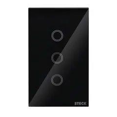 Interruptor Smarteck 4X2" 3 Módulos Touch Preto