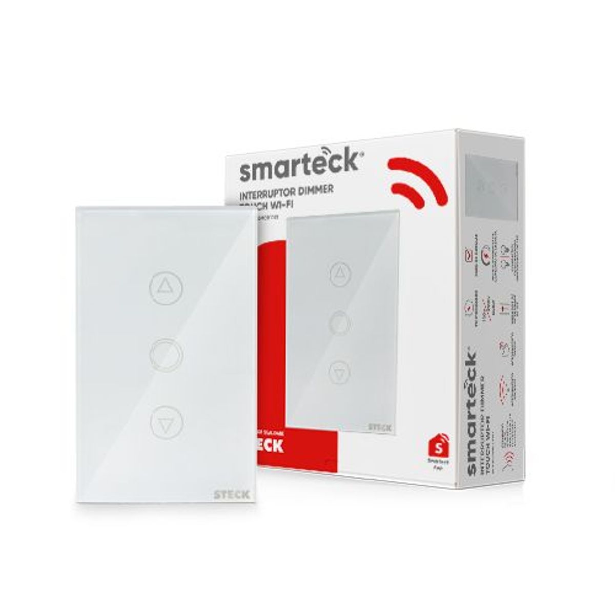 Interruptor Smarteck 4X2" Dimmer Touch Branco, marca  - Foto 2