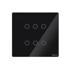 Interruptor Smarteck 4X4" 6 Módulos Touch Preto