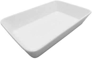 Refratrio de Porcelana Lnea Branco 25,5X16,5X5Cm