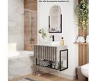 Gabinete para Banheiro Frise 80cm Cimento Mgm