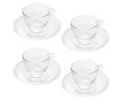 Conjunto com 4 xícaras Café Cristal com Pires Pearl 80Ml