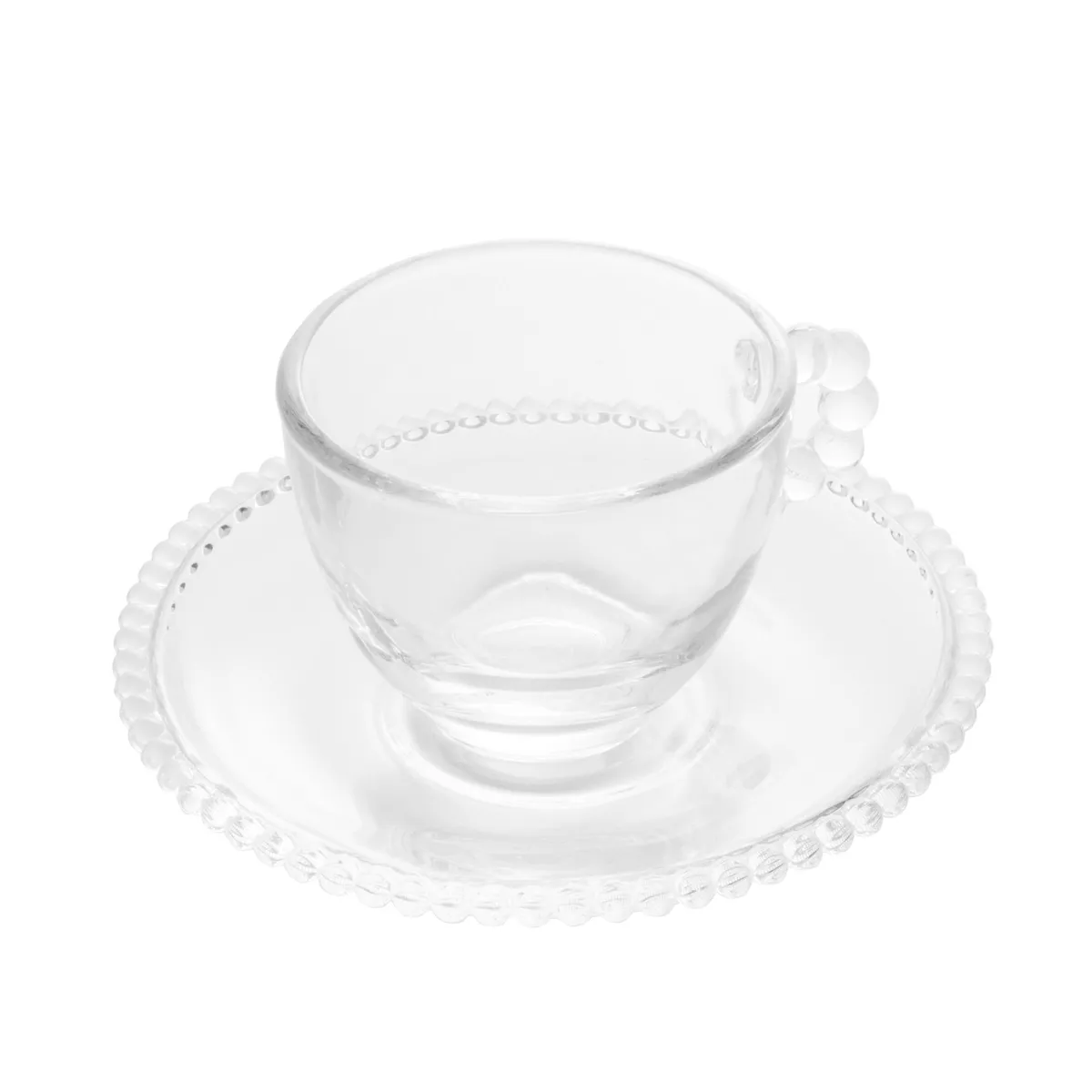 Xícara Café Cristal Com Pires Pearl 80ml, marca Wolff - Foto Principal