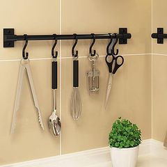 Barra Cozinha 8 Ganchos Preto Just Home Collection