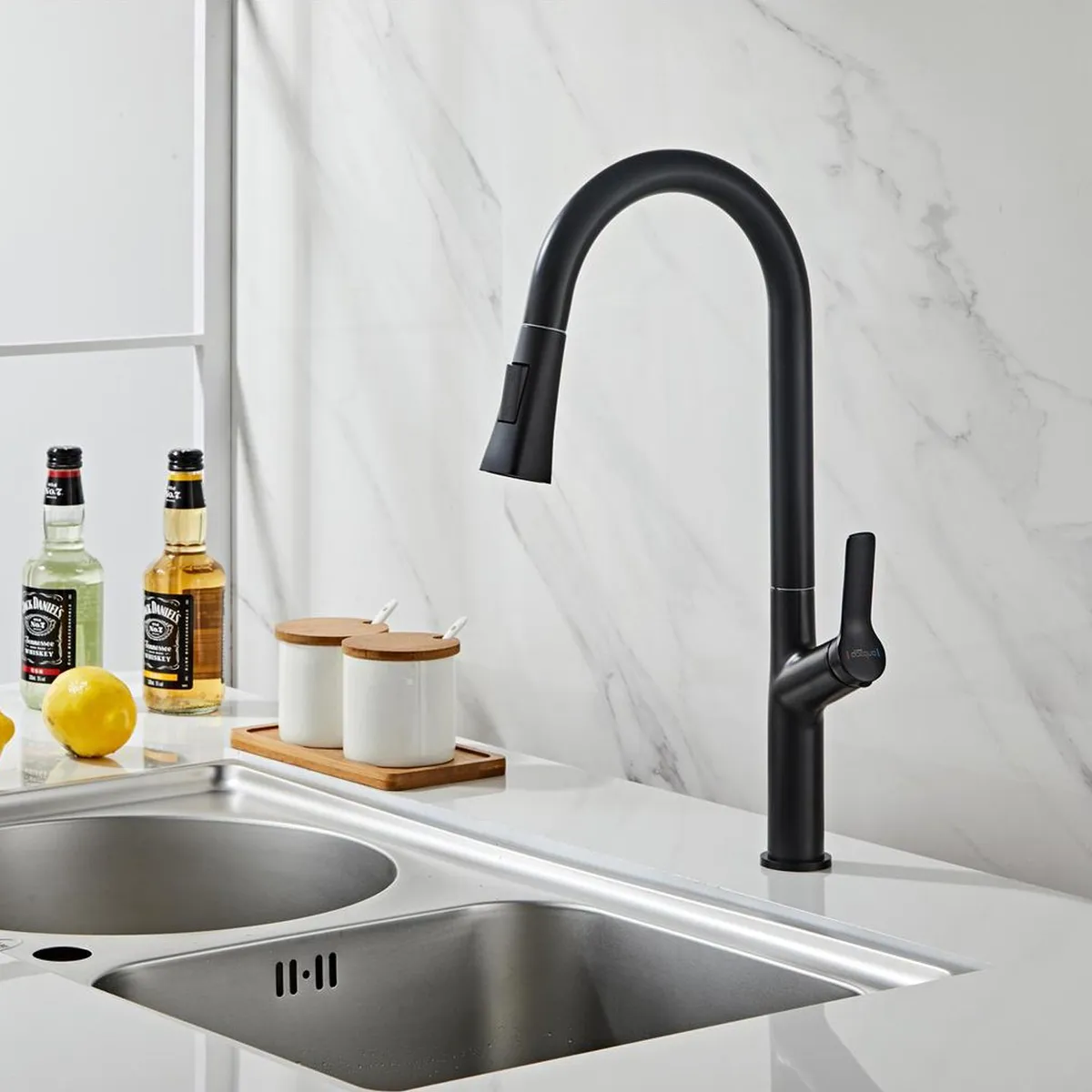 Monocomando Cozinha Vera com Extensivel Preto Fosco Sensi Dacqua, marca Sensi Dacqua - Foto 2