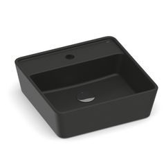 Cuba de Apoio com Mesa Quadrada Preta Matte 42x42cm Optica Roca