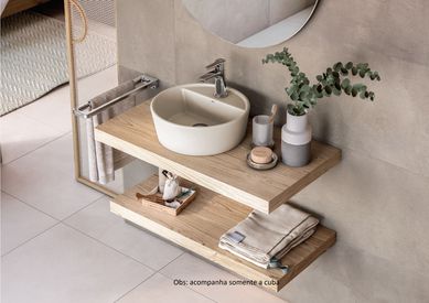 Cuba Apoio 37cm com Mesa Optica Cr37 Beige Roca