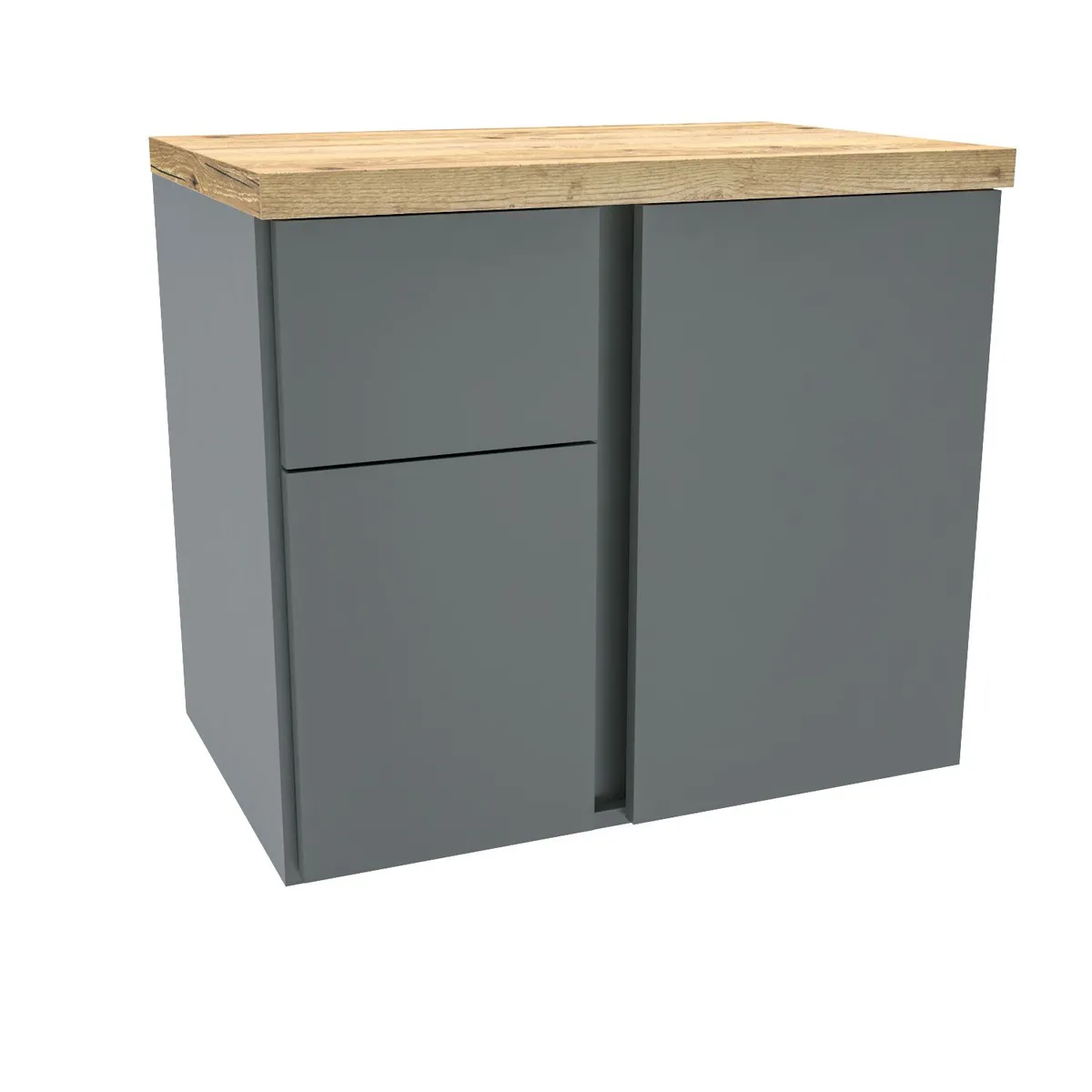 Gabinete para Banheiro Castellon Ii 60cm Cinza Darabas, marca Darabas - Foto Principal