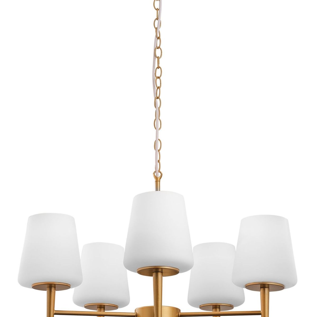 Pendente Jacob 5 Lâmpadas E27 Branco e Dourado Just Home Collection, marca Just Home Collection - Foto Principal
