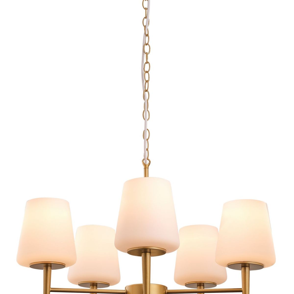 Pendente Jacob 5 Lâmpadas E27 Branco e Dourado Just Home Collection, marca Just Home Collection - Foto 2