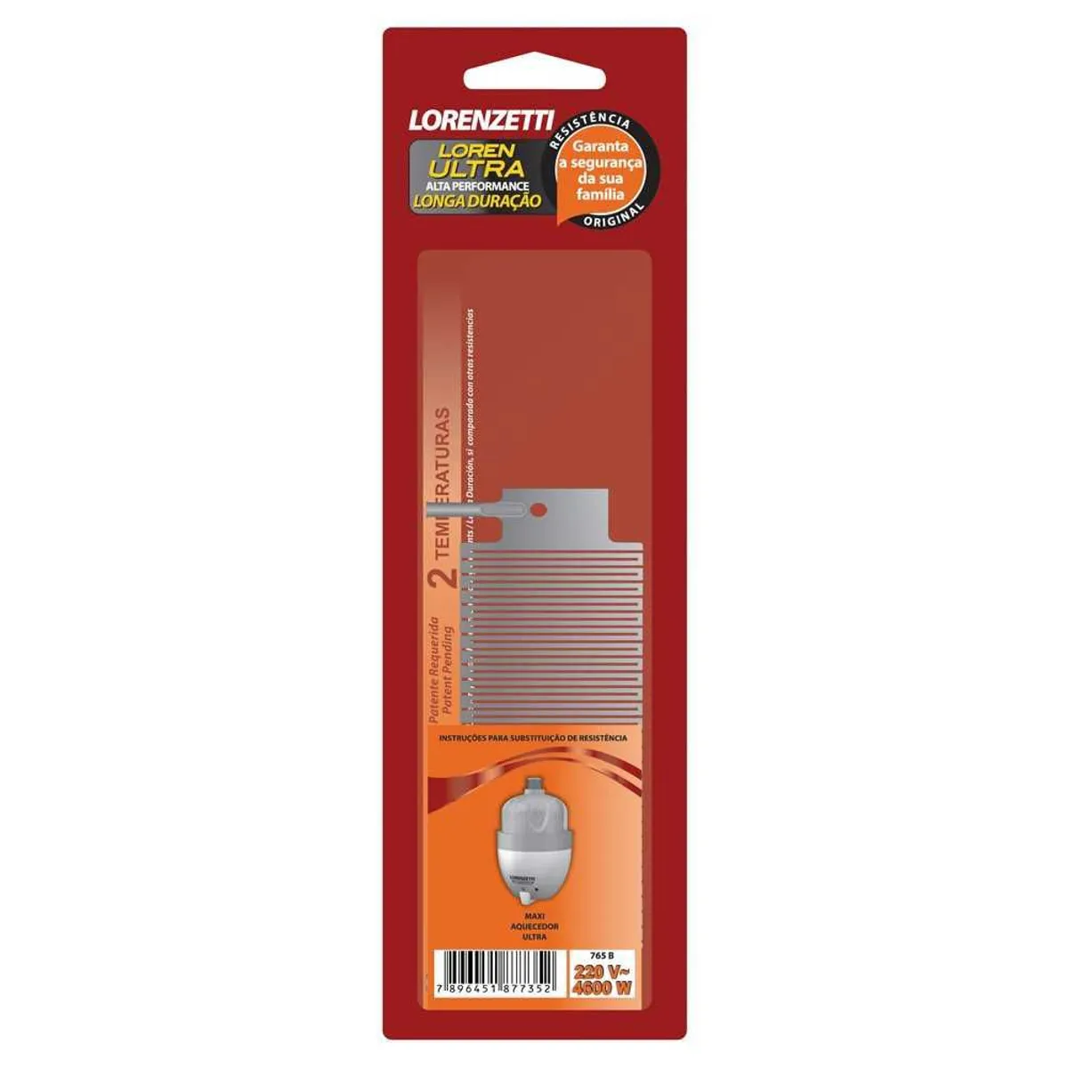 Resistência 2T Ultra Maxi Aquecedor 127V 4600W 765-C Lorenzetti, marca Lorenzetti - Foto Principal