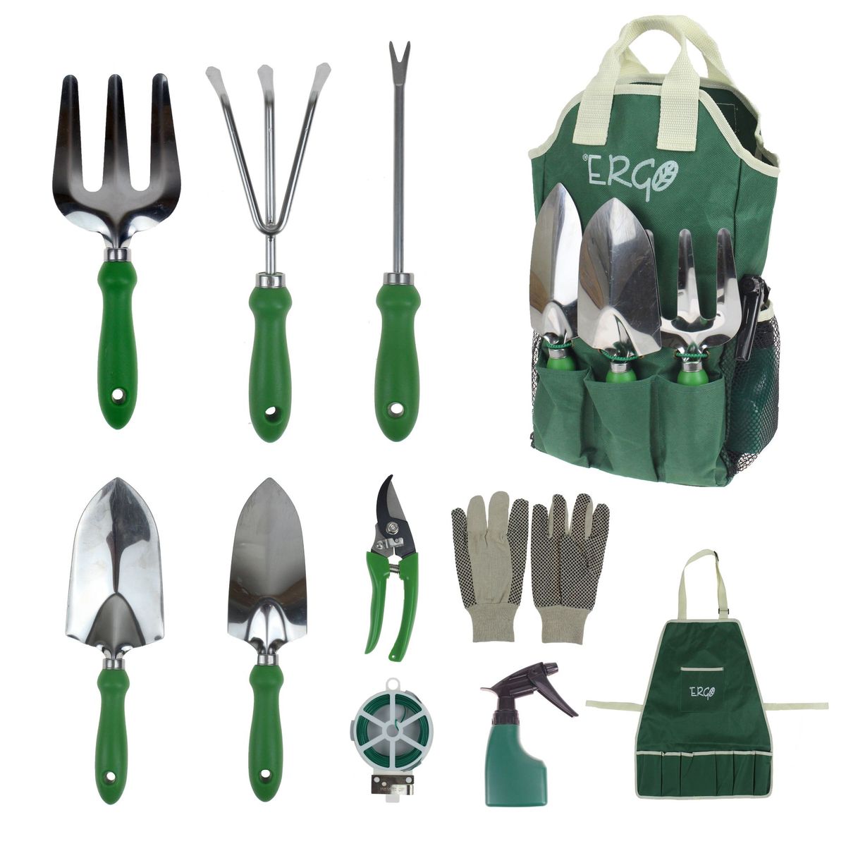 Conjunto de 11 Peças de Ferramentas de Jardim Ergo, marca Ergo - Foto Principal