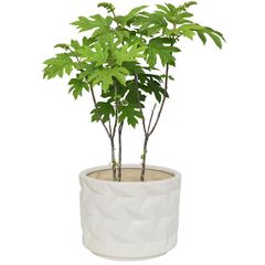 Vaso Mikonos Branco 18x22cm Just Home Collection