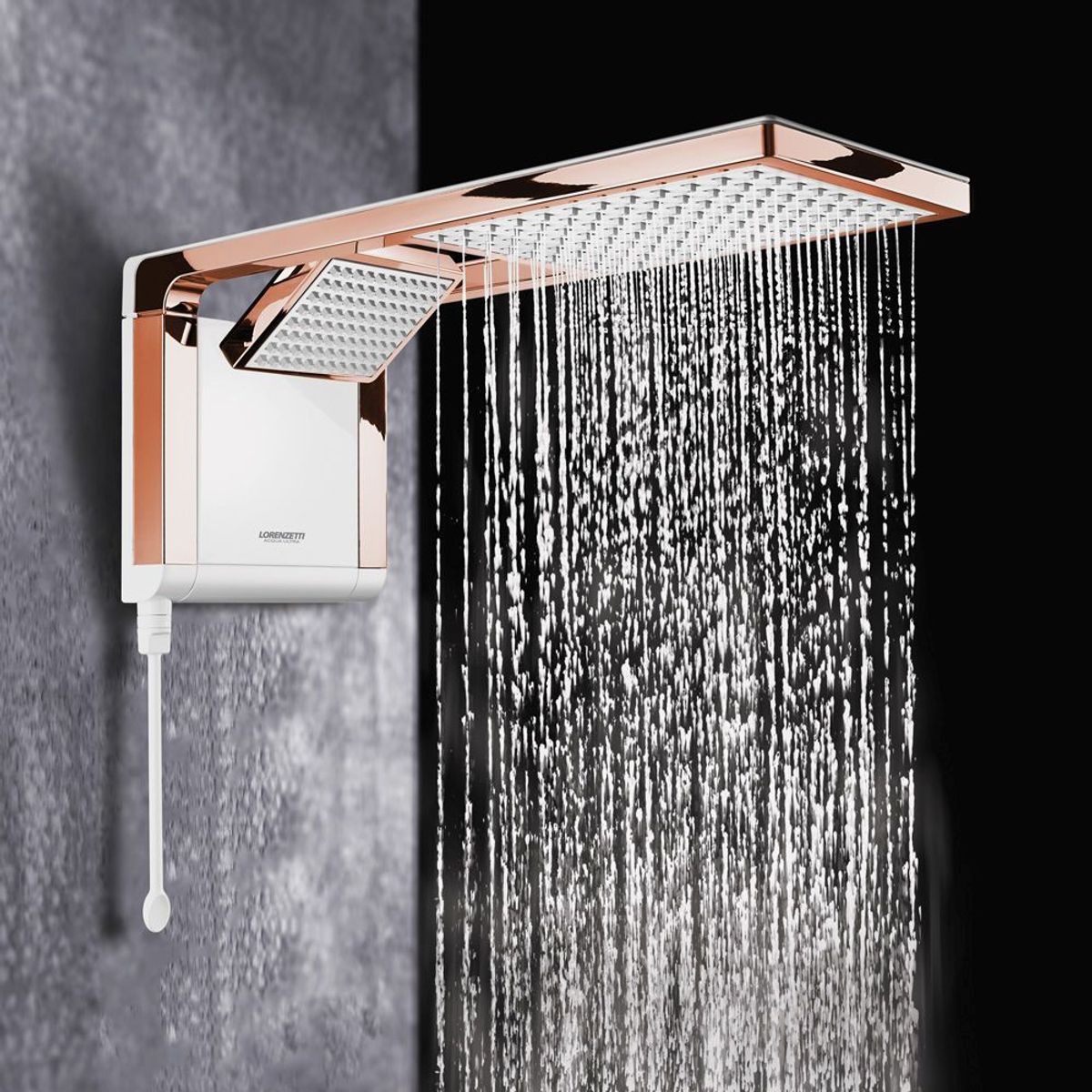 Chuveiro Acqua Duo Branco e Rose 220V 6800W, marca Lorenzetti - Foto Principal