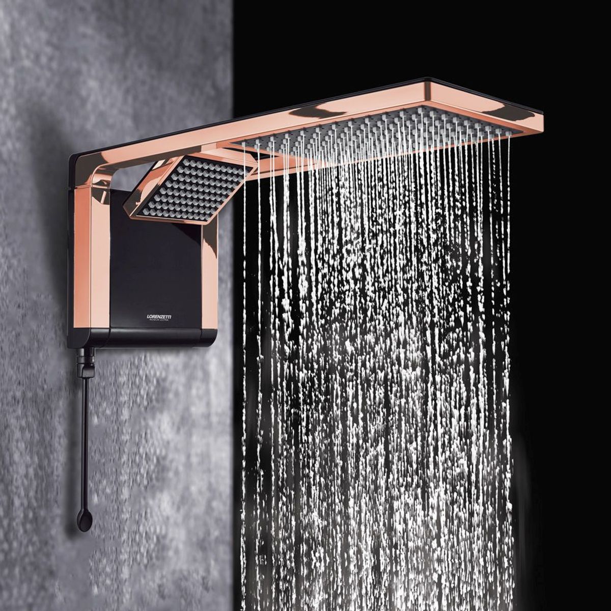 Chuveiro Acqua Duo Preto e Rose 220V 6800W, marca Lorenzetti - Foto Principal