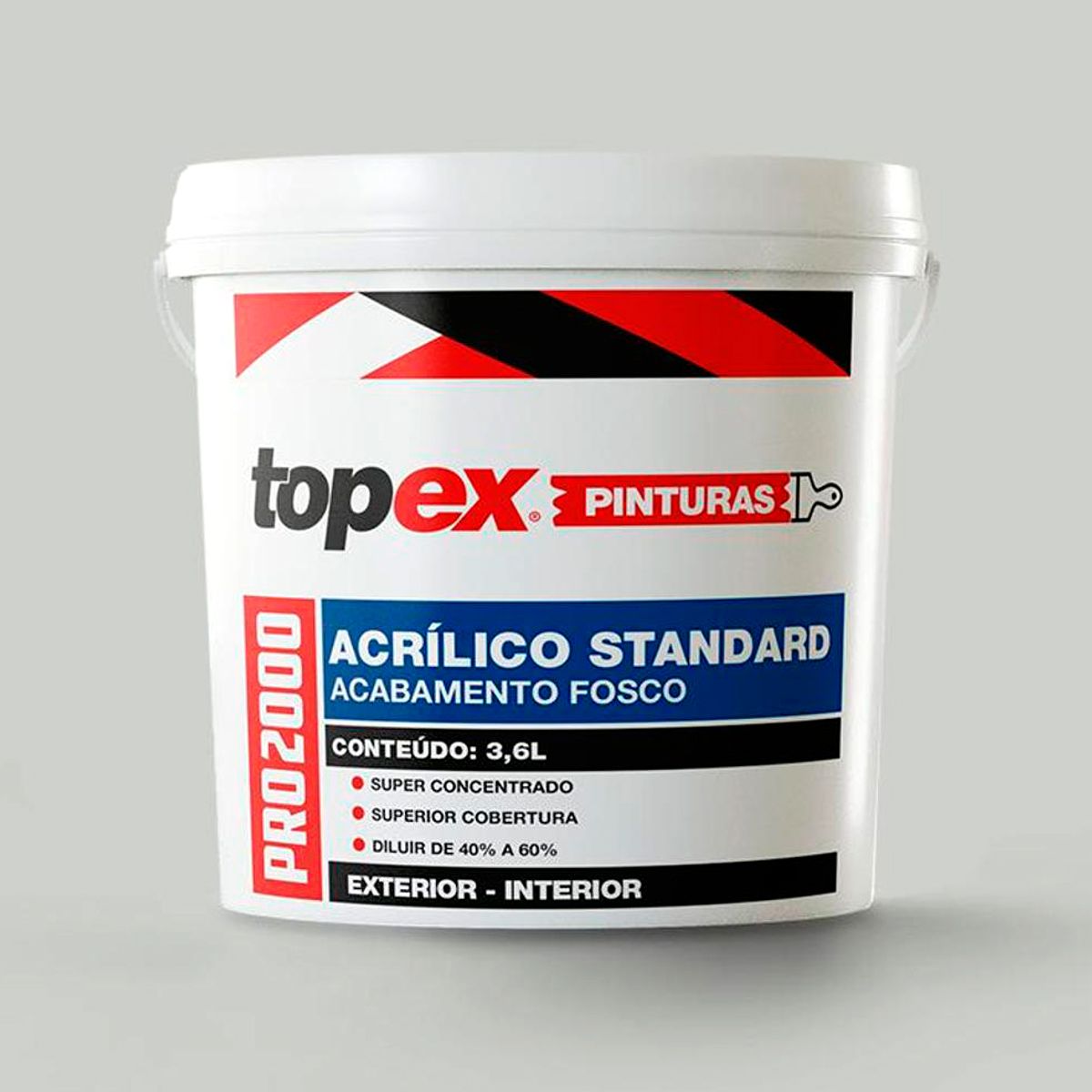 Tinta Acrilica Standard Topex Pro 2000 Cromio Fosco 3.6L, marca Qualycril - Foto Principal
