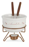 Conjunto para Fondue Chocolate Casal Forma Inox e Porcelana com 5 Peças