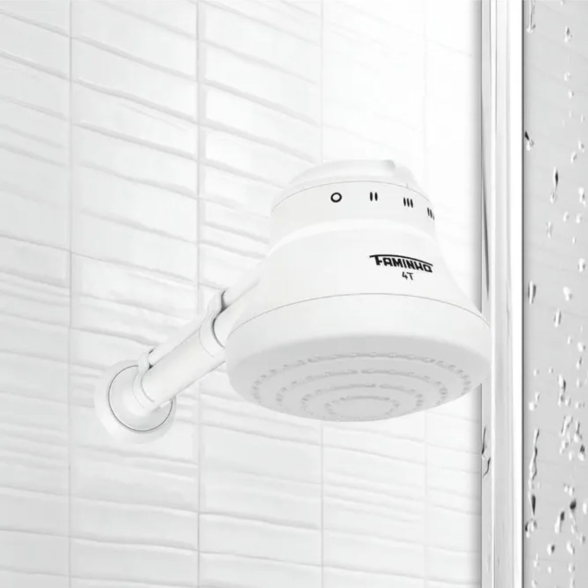 Ducha Faminho com Cano 4 Temperaturas Branca 220V 6800W Fame, marca Fame - Foto Principal