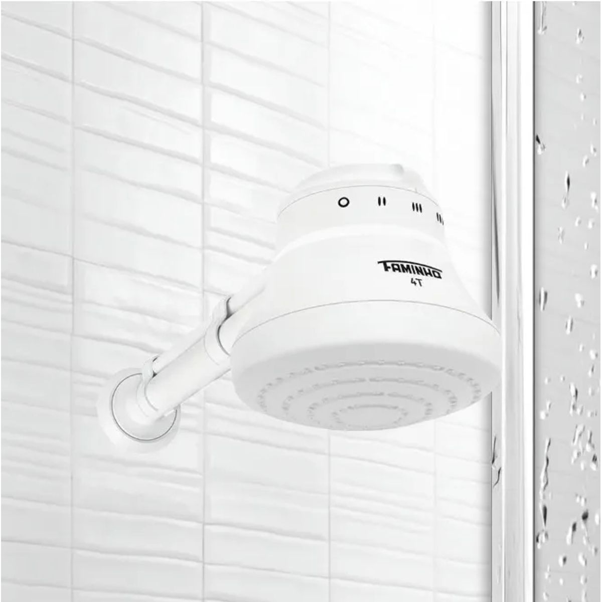 Ducha Faminho com Cano 4 Temperaturas Branca 220V 6800W Fame, marca Fame - Foto Principal