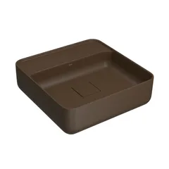 Cuba de Apoio Quadrada com Mesa 40cm Marrom Fosco Slim Deca