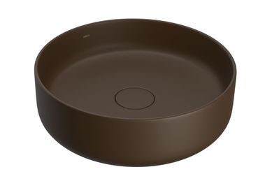 Cuba Redonda de Apoio 40cm Marrom Fosco