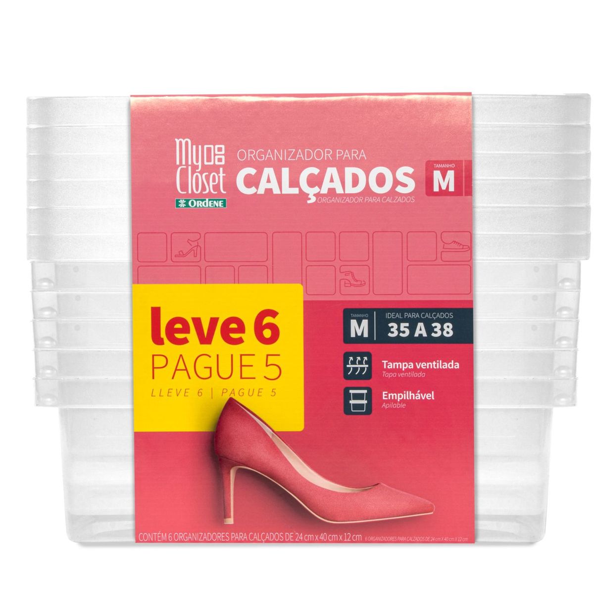 Conj Caixa Plast. para Sapato M Lev 6 Pag 5, marca Ordene - Foto Principal
