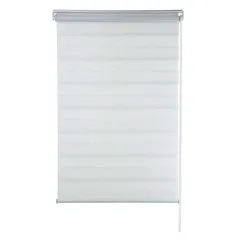 Zebra Persiana Rolo Dupla 120x160cm Branco Evolux